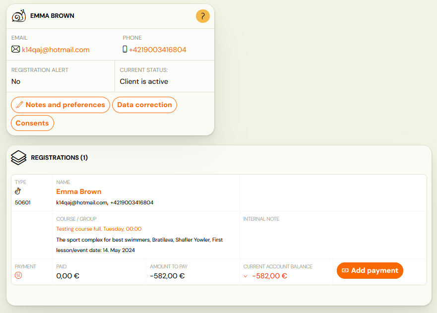 Client with multiple bookings