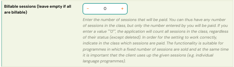 Screenshot — billable sessions