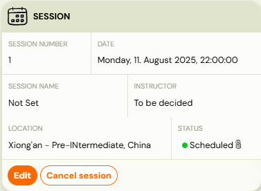 Screenshot — billable sessions