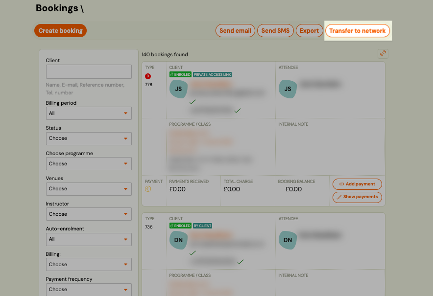 Screenshot — bulk network transfer