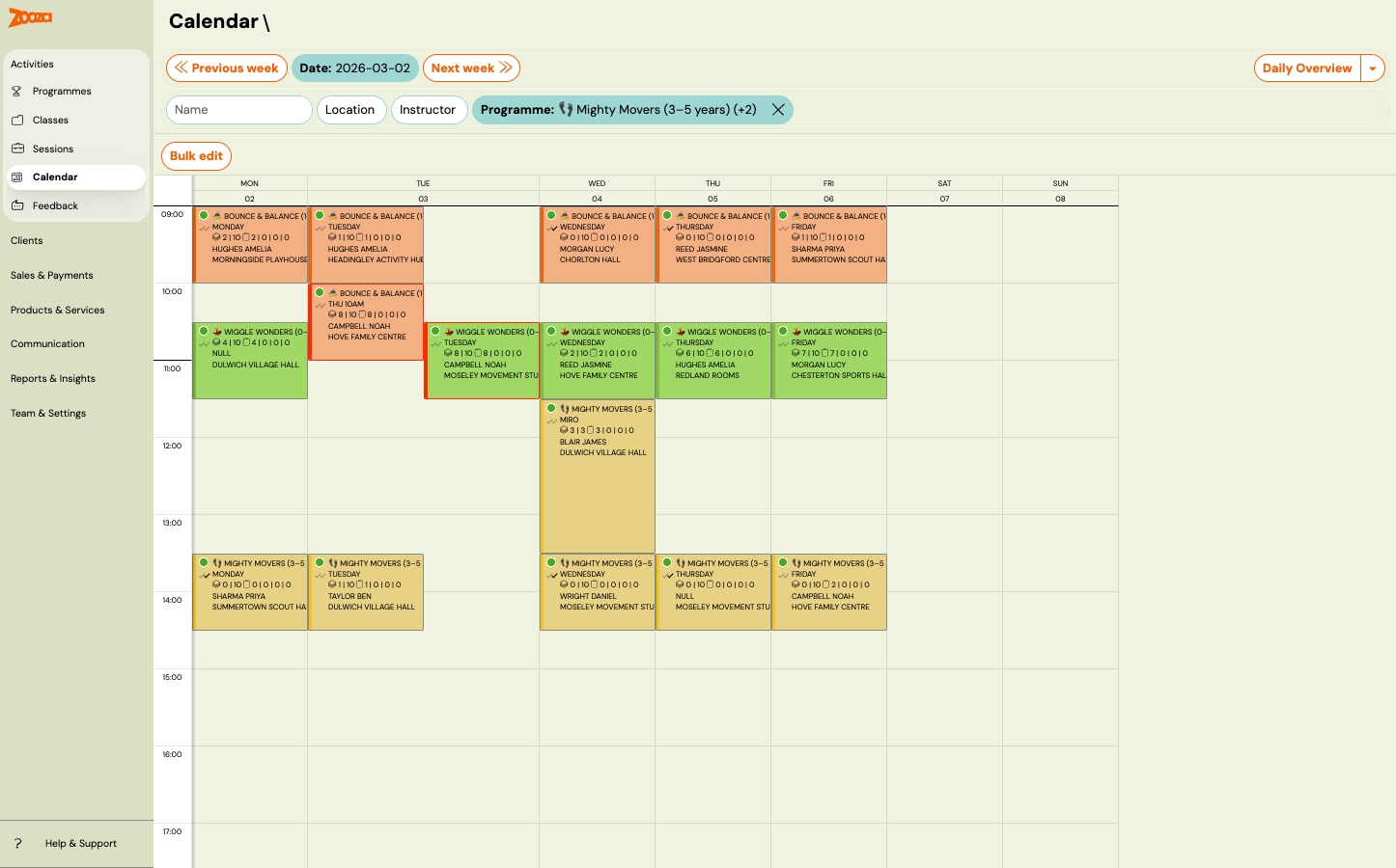 Screenshot — calendar