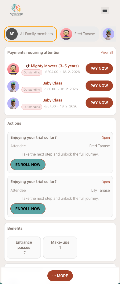 Screenshot — client profile 101