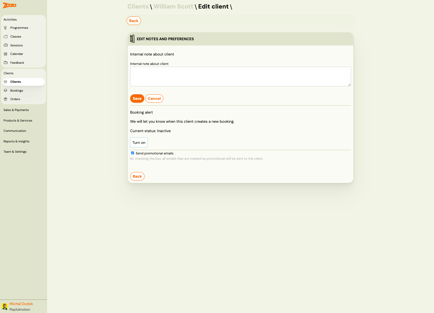 Edit notes and preferences