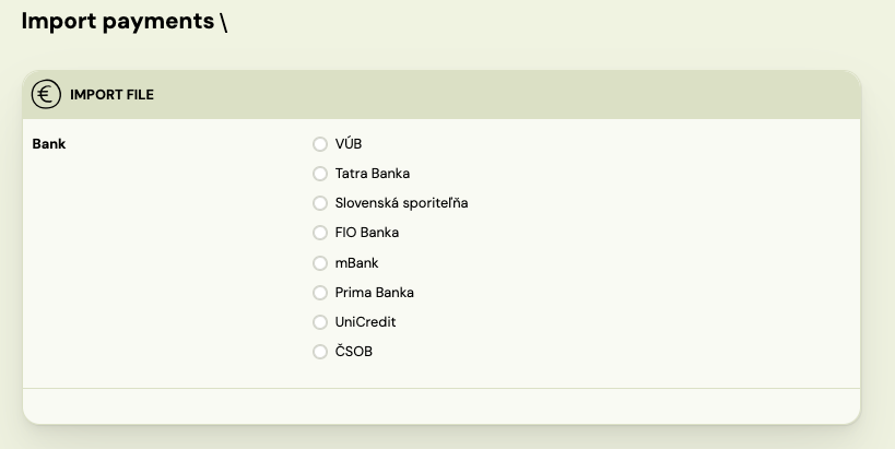Screenshot — csv payment import