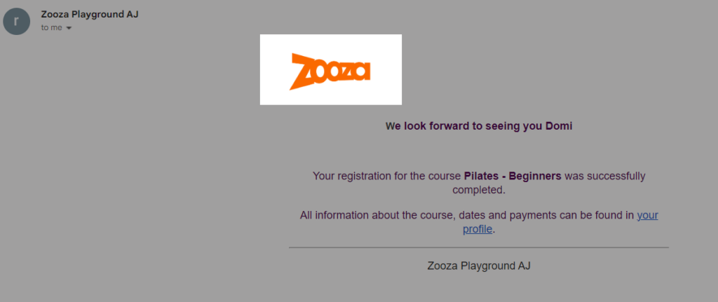 Email with company logo in header