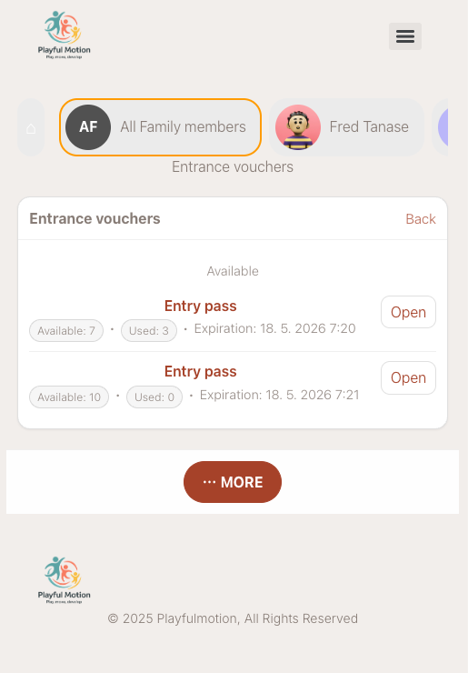 Screenshot — entry pass client view