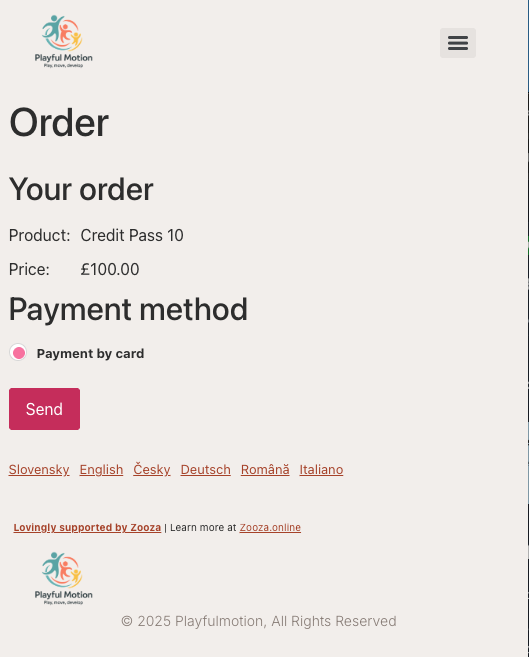 Screenshot — entry pass client view