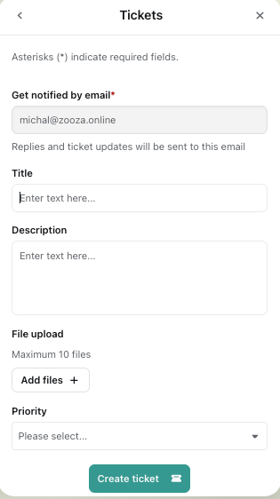 Screenshot — getting help and support