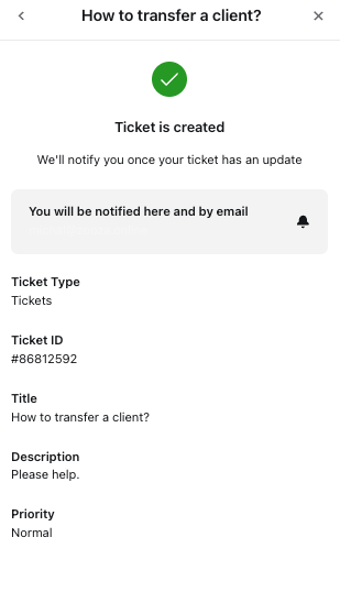 Screenshot — getting help and support
