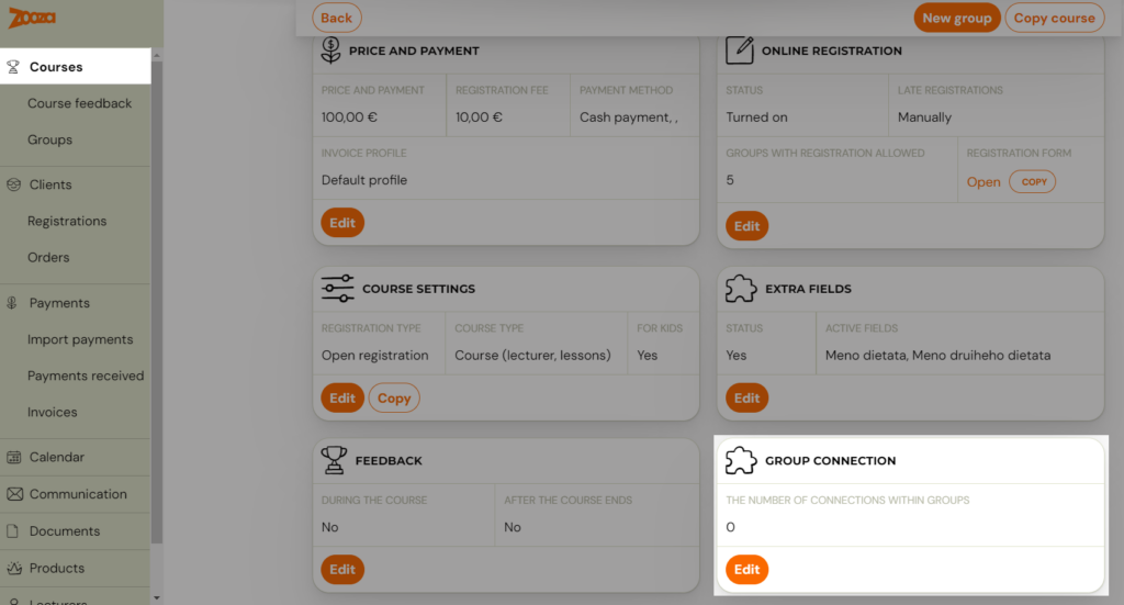 Screenshot placeholder — class linking setup