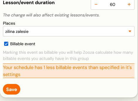 Billable session detail
