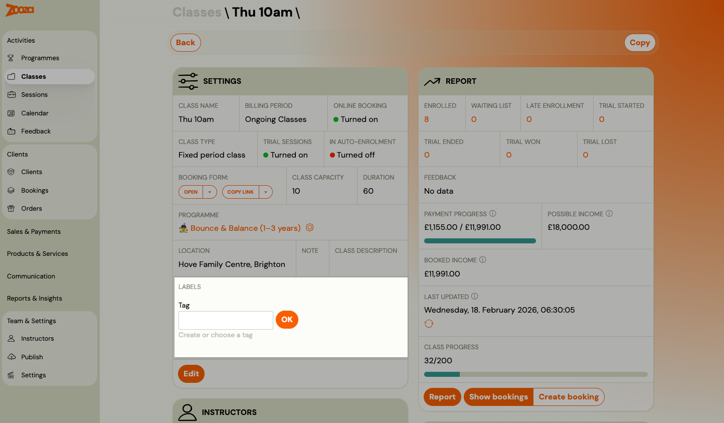 Screenshot — labels