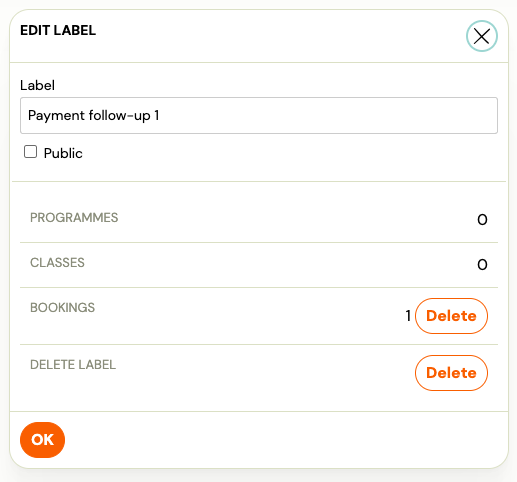 Screenshot — labels