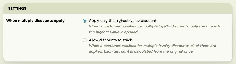 Screenshot — loyalty program