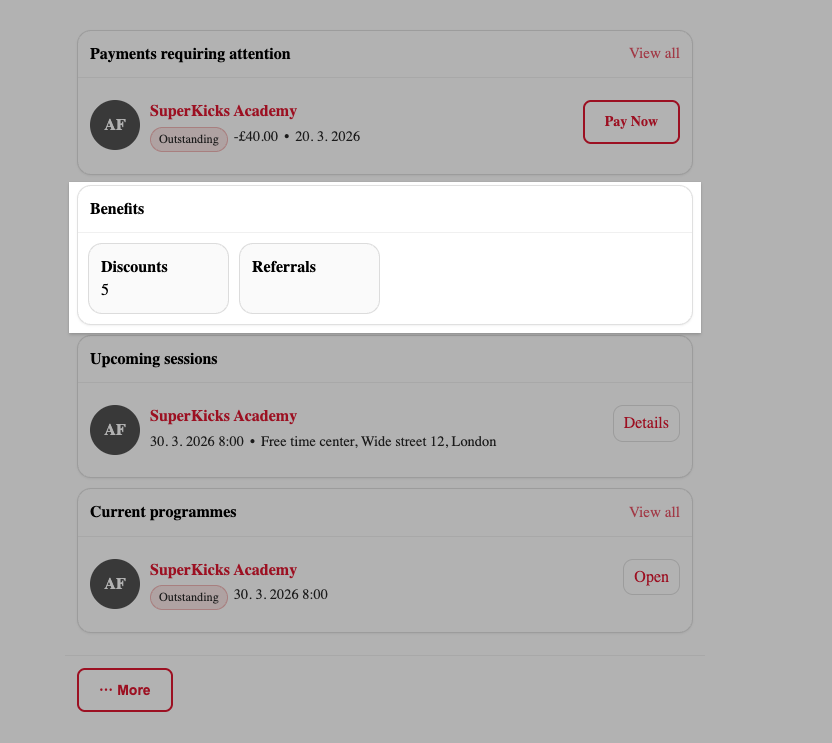 Screenshot — loyalty referral