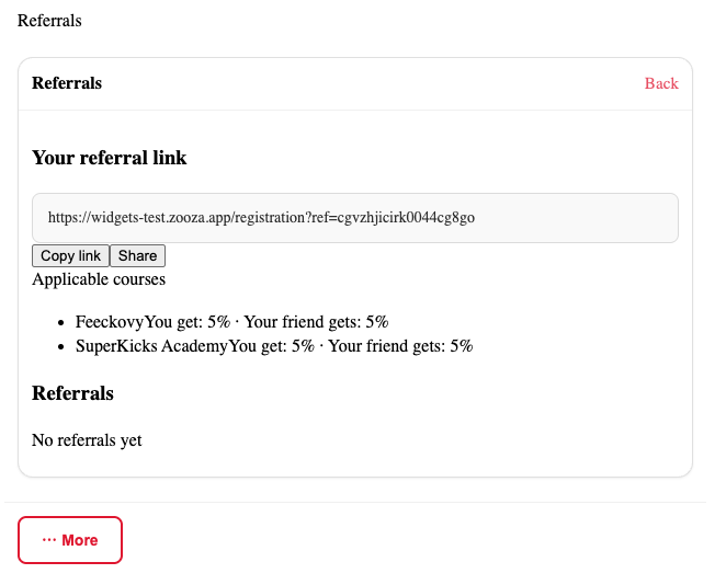 Screenshot — loyalty referral