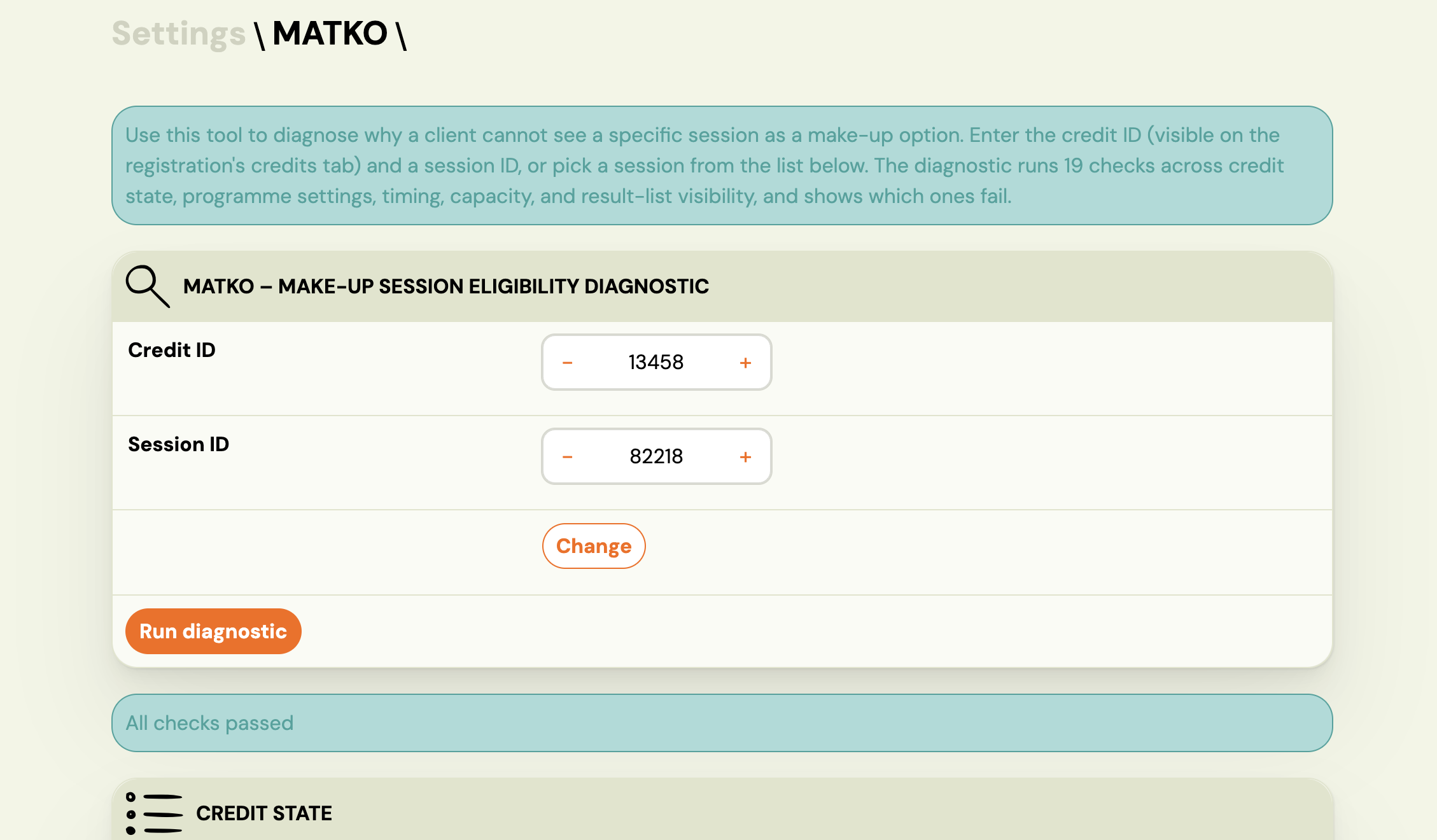 MATKO cutoff warning — session passes all eligibility checks but is beyond the 100-result display limit