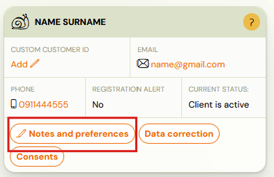 Notes and preferences - promotional emails