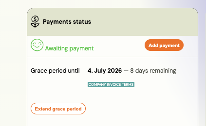 Screenshot — payments and billing faq