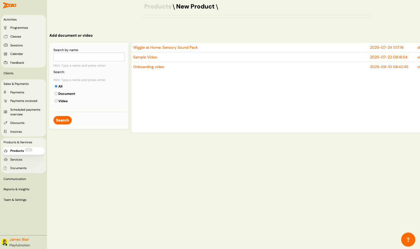 Add document or video
