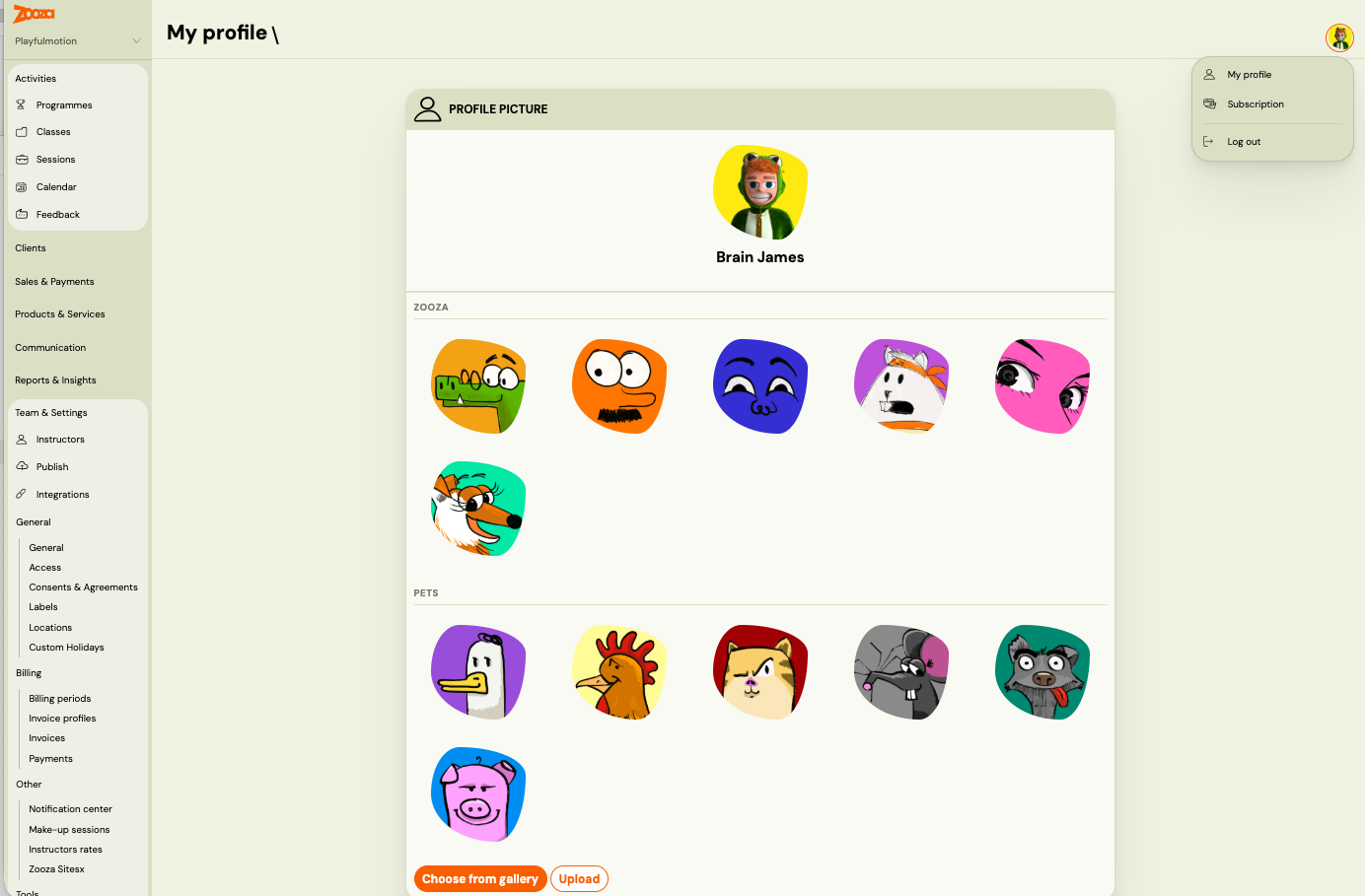 Screenshot — profile avatar