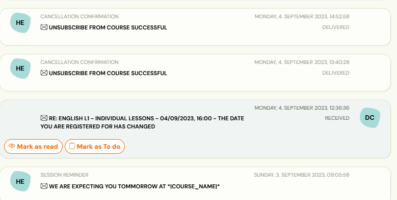Screenshot — sending email sms