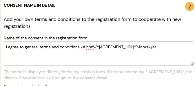 Screenshot — consent type dropdown