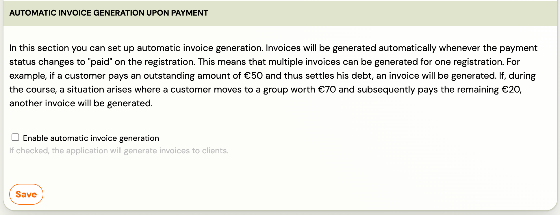 SmartBill credentials in Zooza settings