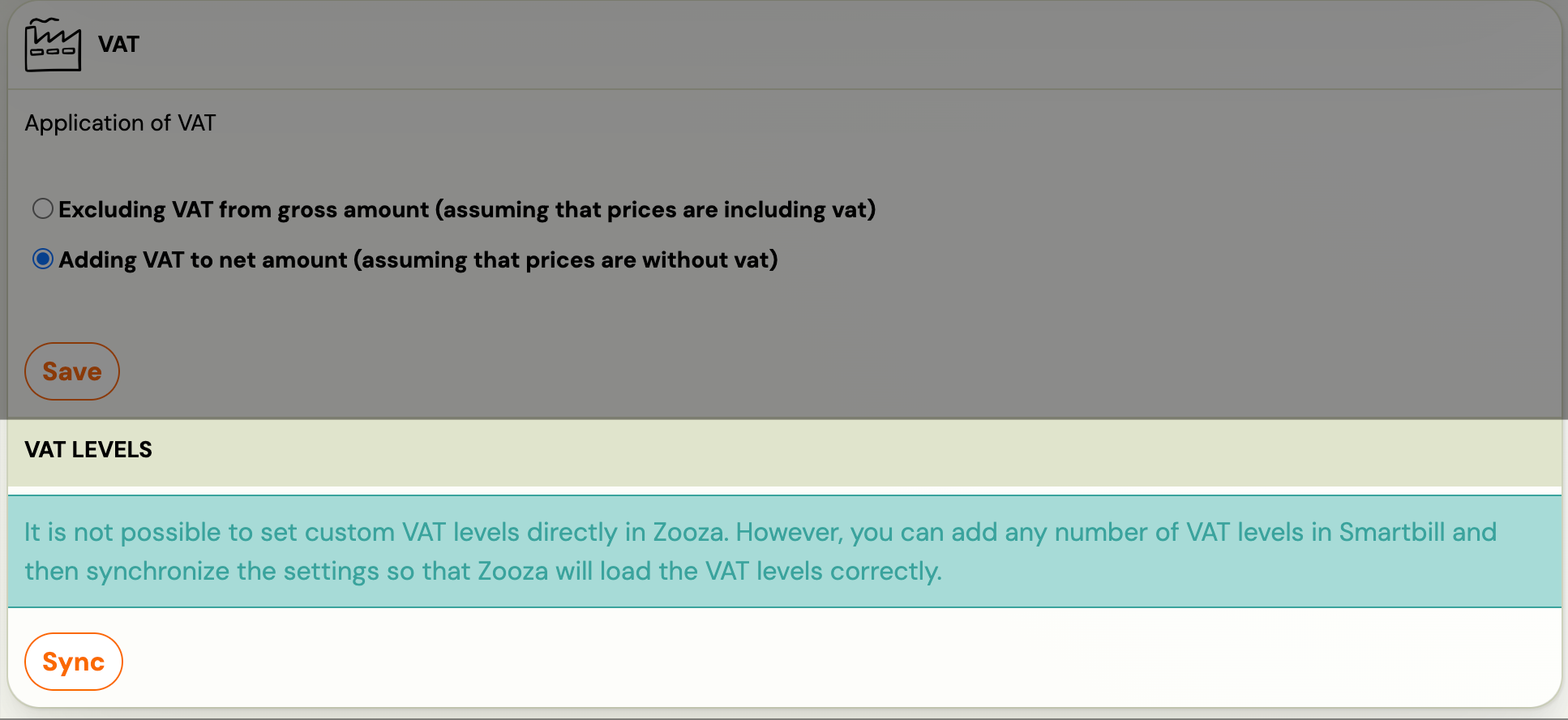 VAT sync in billing settings