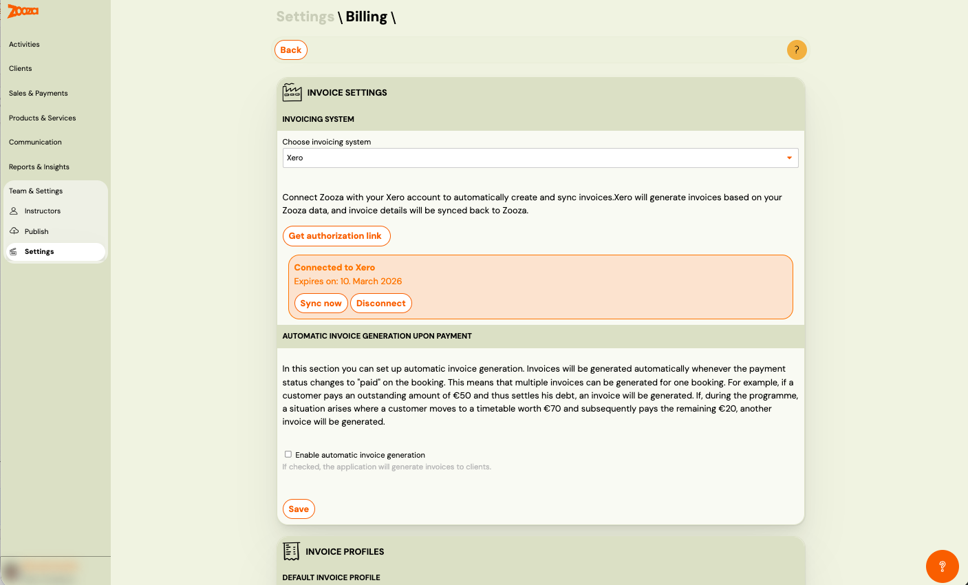 Xero allow access confirmation
