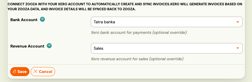 Bank account selection