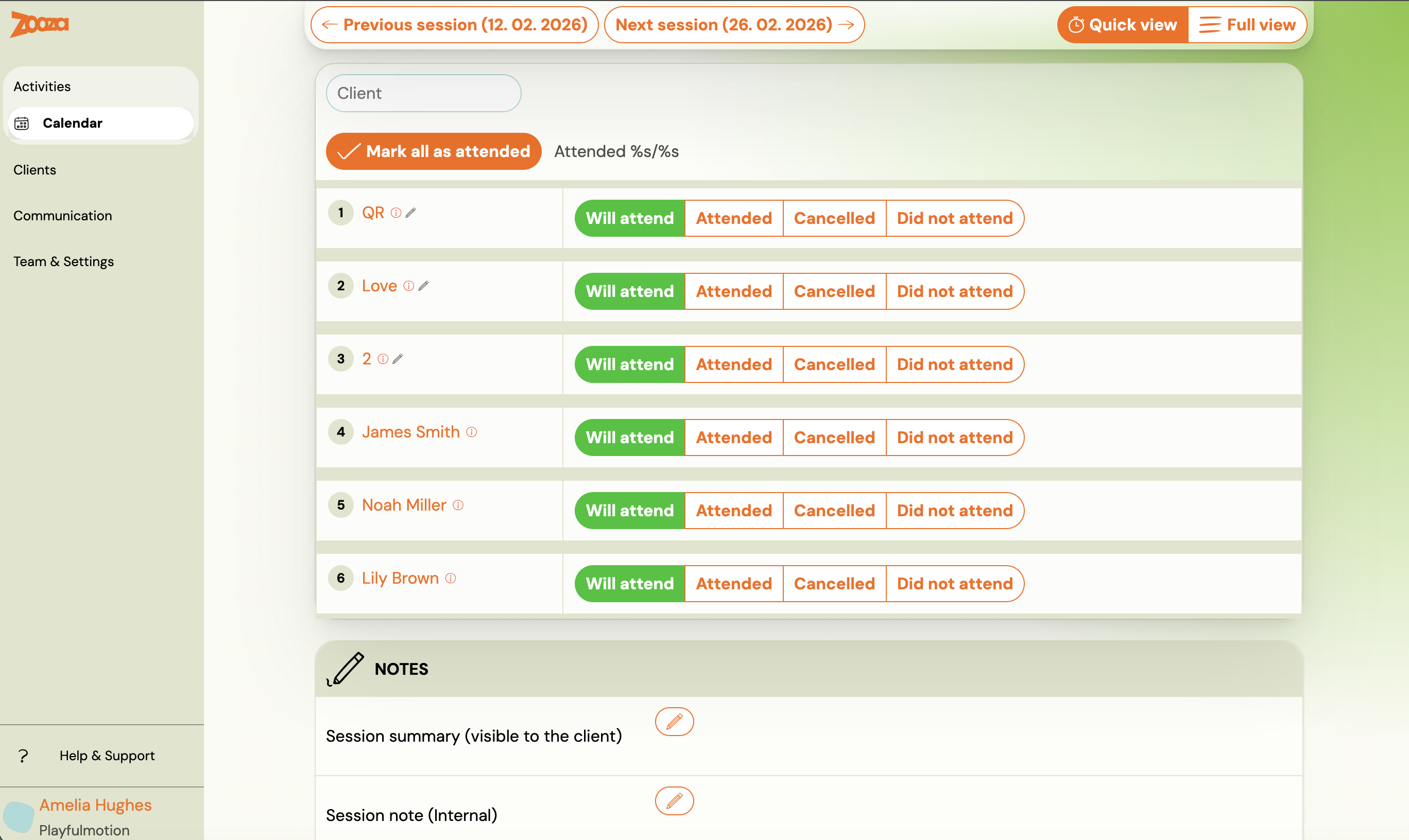 Screenshot — zooza 101 instructors